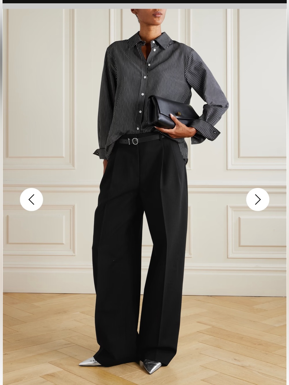 Jil Sander Black Wide-Leg Wool Trousers